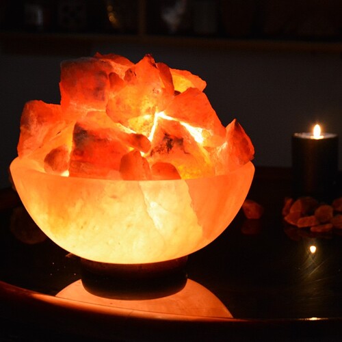 Medium Fire Bowl Salt Lamp With Salt Chunk