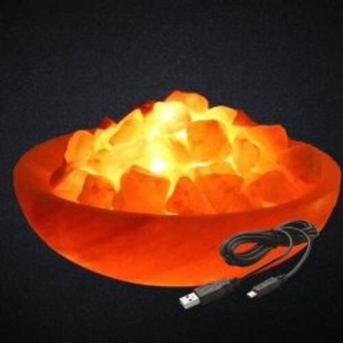 Round Pan Fire Bowl Salt Lamp