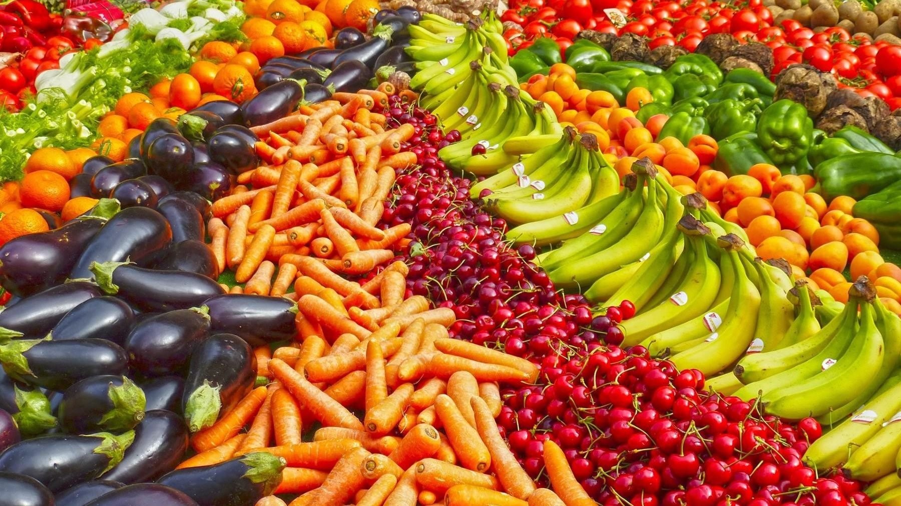 Mixed Fruit and Vegetable Display By Hamdan International